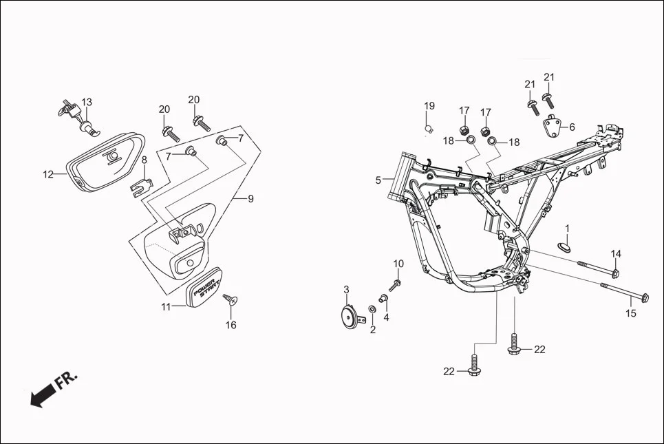 F-25A-i3S FRAME BODY/UTILITY BOX (i3S) diagram showing 50100-AAH-A40