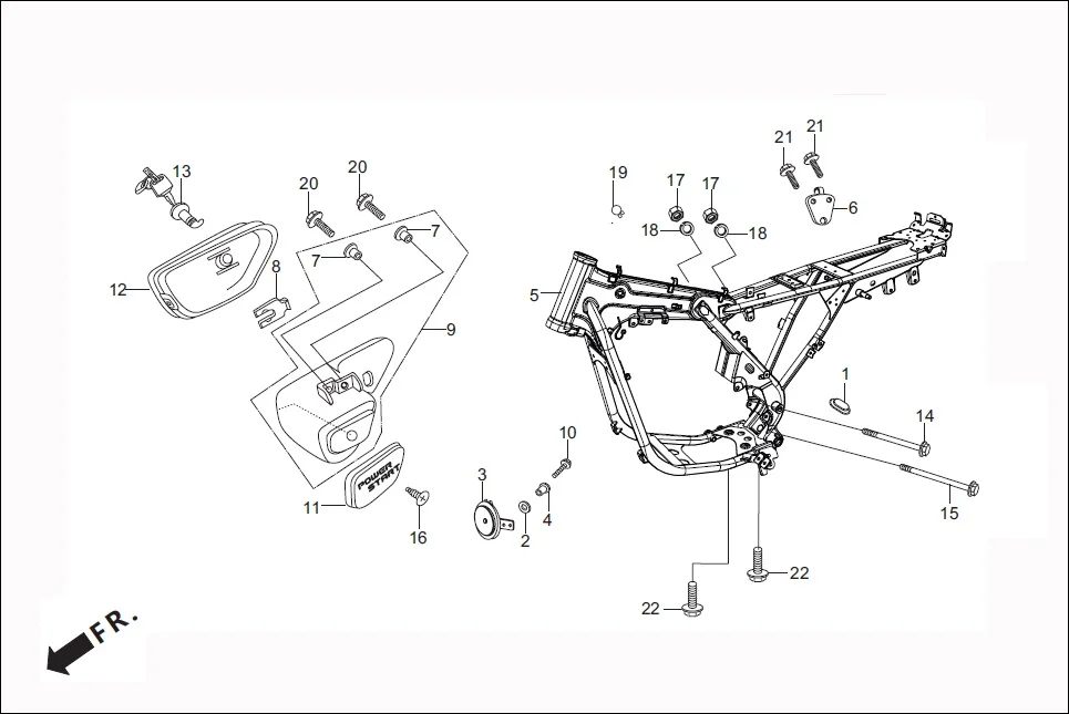 F-25 FRAME BODY/UTILITY BOX assembly diagram for Hero HF Deluxe (Feb, 2017)