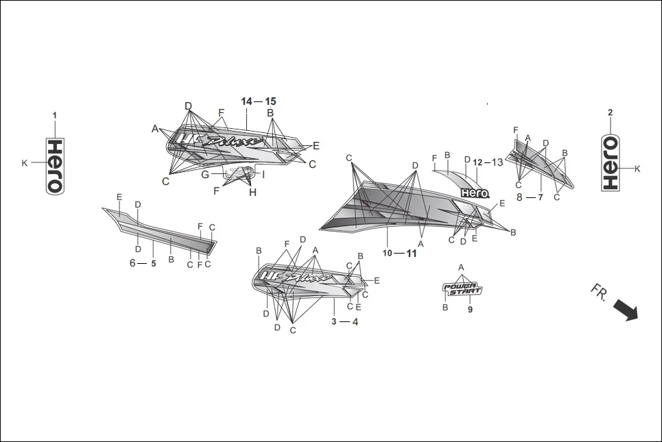 F-27 STRIPES/MARK diagram showing 86407-AAH-100R