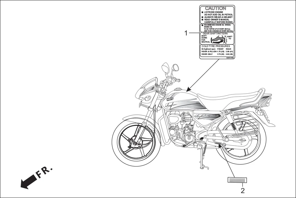 F-30 MARK CAUTION diagram showing 87501-AAH-H40