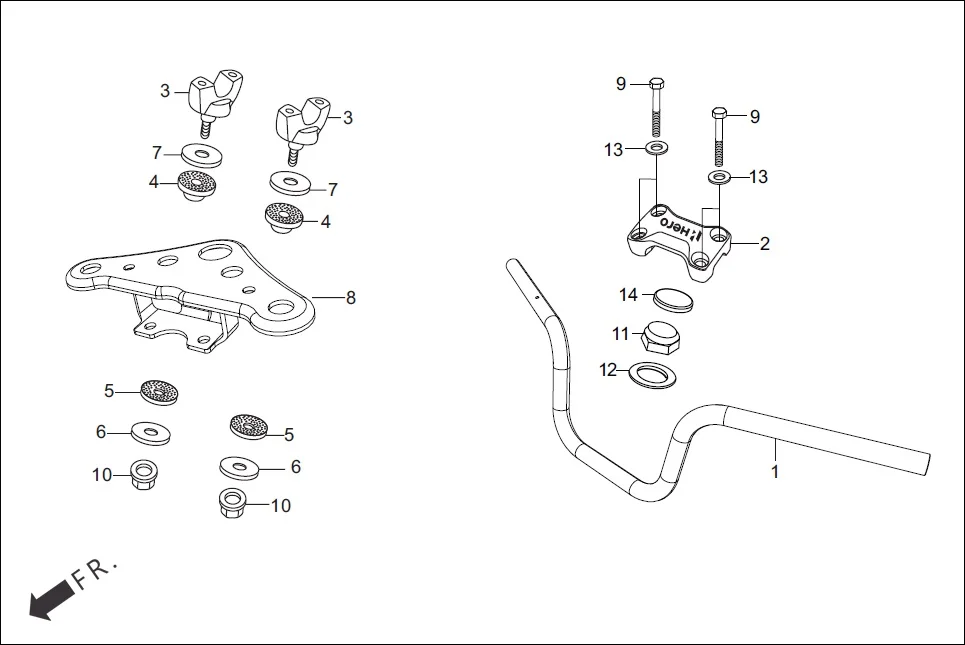 F-4A HANDLE PIPE/TOP BRIDGE (i3S) diagram showing 53100-AAH-810