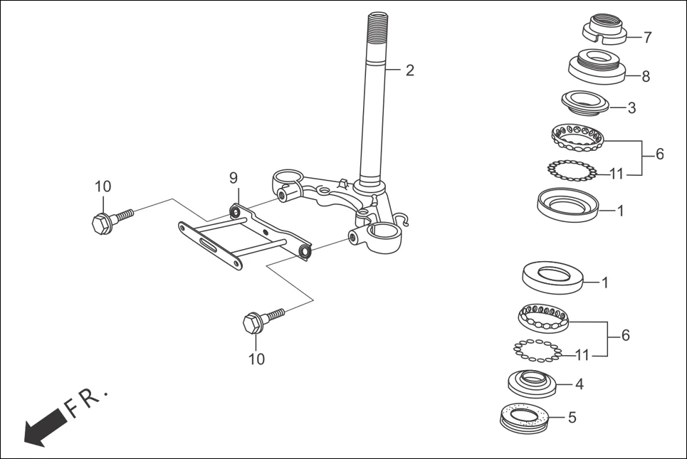 F-5 STEERING STEM diagram showing 96211-08000