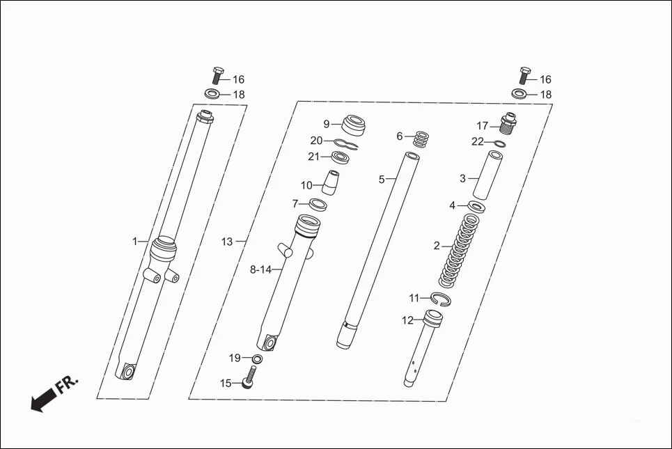 F-7 FRONT FORK diagram showing 51401-KST-941