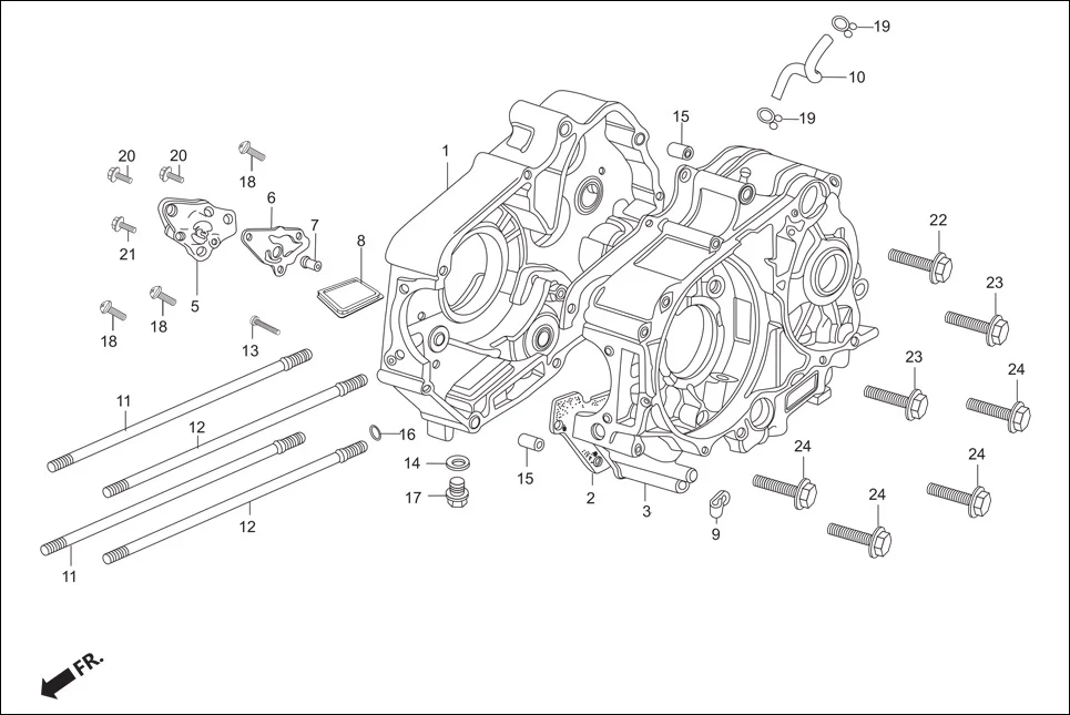 E-8-KICK CRANK CASE/OIL PUMP
