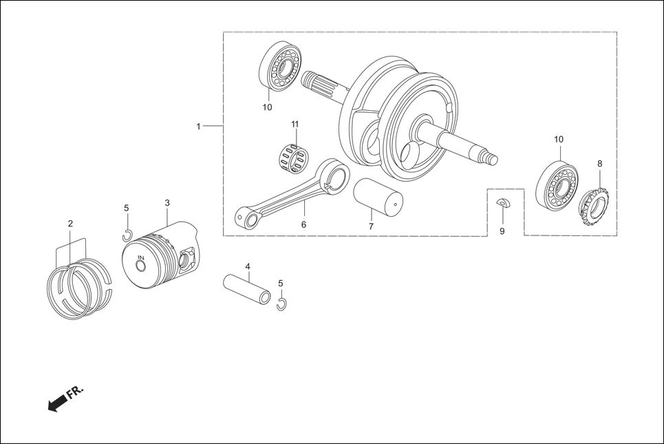 E-9 CRANKSHAFT/PISTON