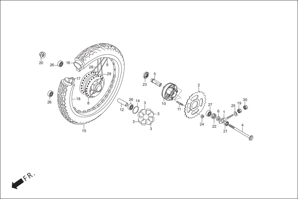 F-11-SPOKE REAR WHEEL diagram showing 94101-06000