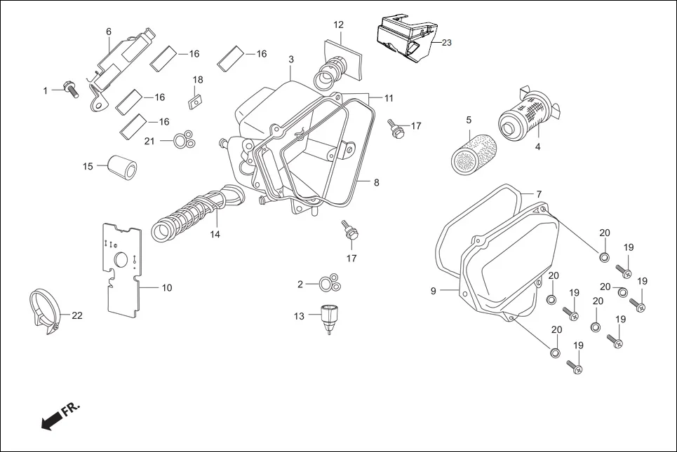 F-15 AIR CLEANER assembly diagram for Hero HF Deluxe iBS (Dec,2018)
