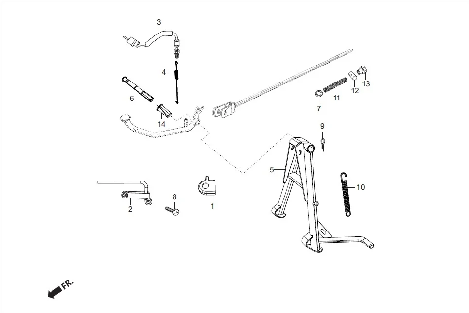 F-18 MAIN STAND/PEDAL BRAKE diagram showing 35357-AAH-F00