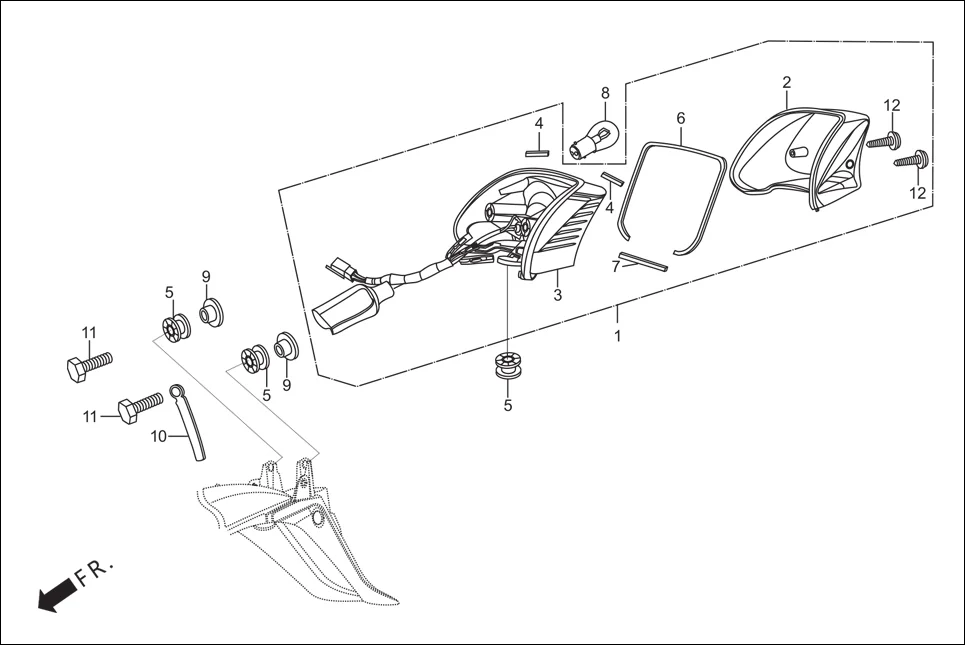 F-23 TAIL LIGHT diagram showing 33705-KCC-870