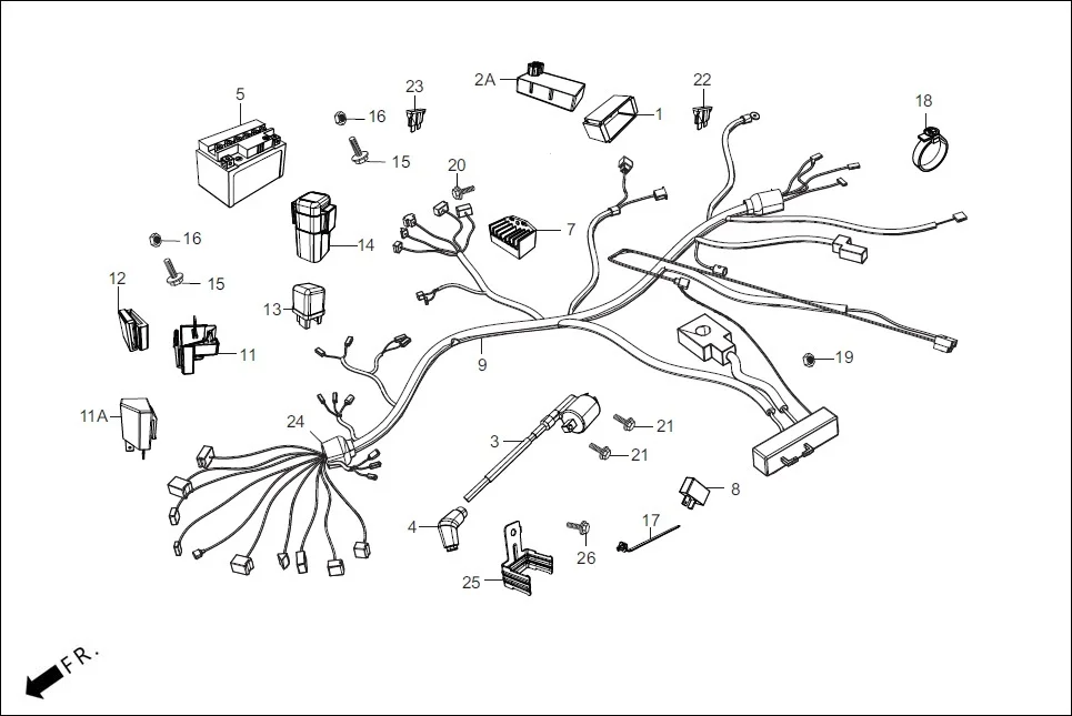 F-24-i3S WIRE HARNESS/BATTERY diagram showing 90306-KVT-941