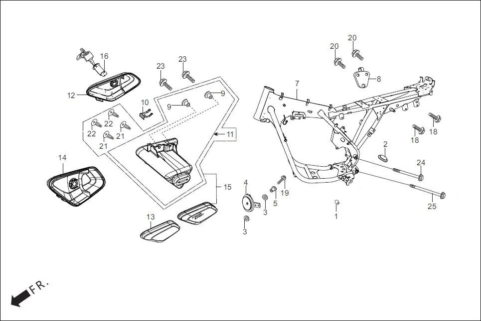 F-25-SELF FRAME BODY/UTILITY BOX diagram showing 93903-24310