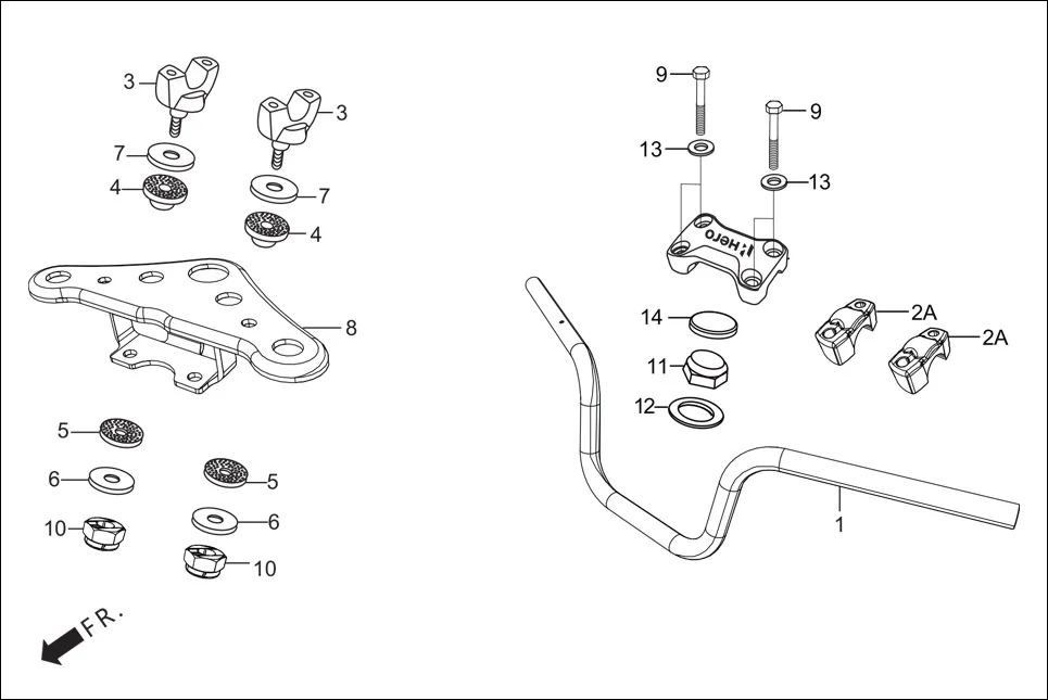 F-4 HANDLE PIPE / TOP BRIDGE diagram showing 53230-KST-950