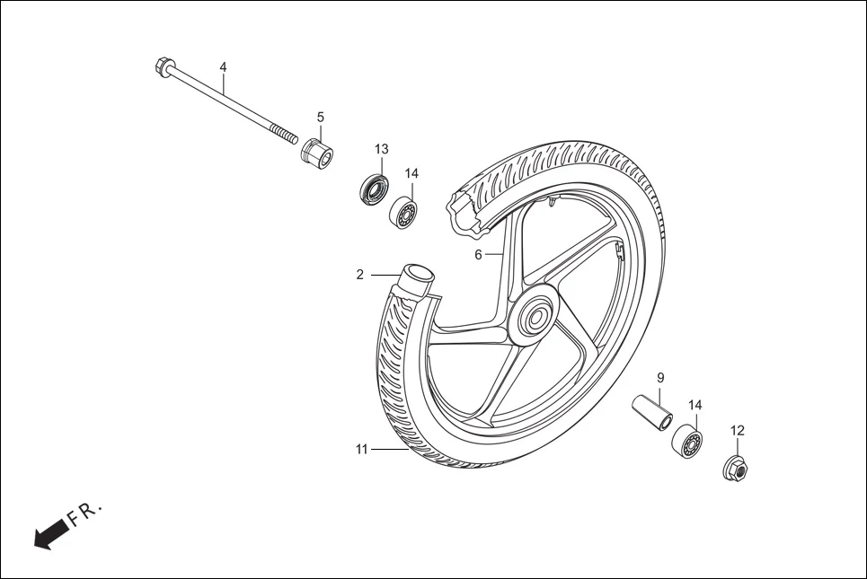F-9-CAST FRONT WHEEL diagram showing 44711-KTC-902