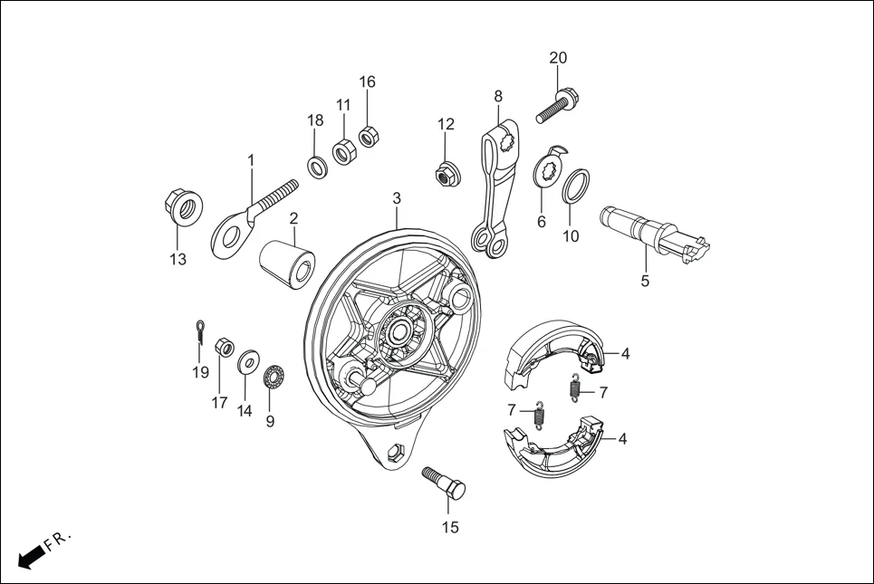 F-10 REAR BRAKE PANEL diagram showing 45133-KCC-900