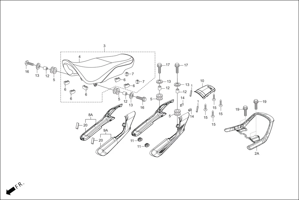 F-12-KICK SEAT ASSY./ GRIP REAR diagram showing 77200-KST-940