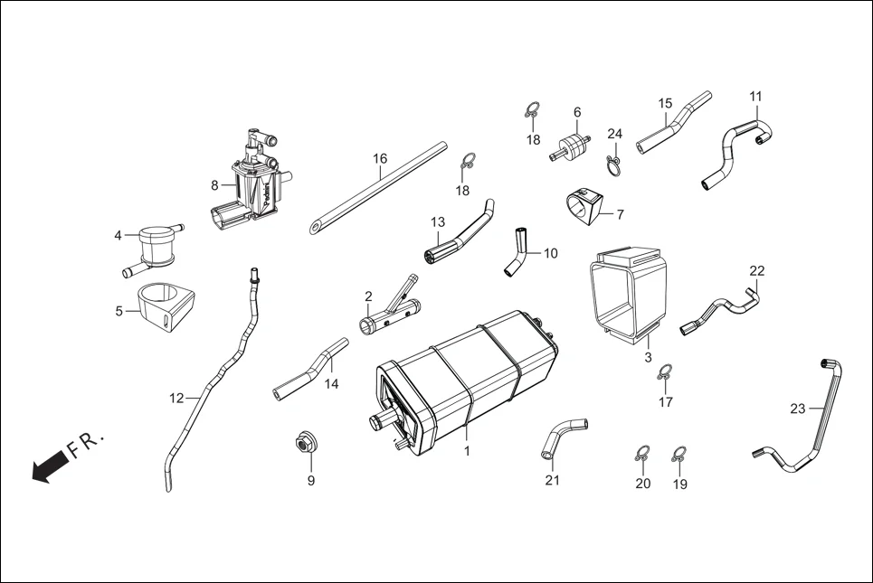 F-13A FUEL TANK (CANISTER ASSY.) diagram showing 95002-02130