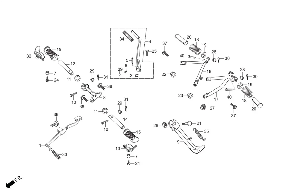 F-17-SELF STEP ASSY./KICK STARTER/GEAR CHANGE PEDAL/SIDE STAND/PILLION STEP. diagram showing 95014-72302