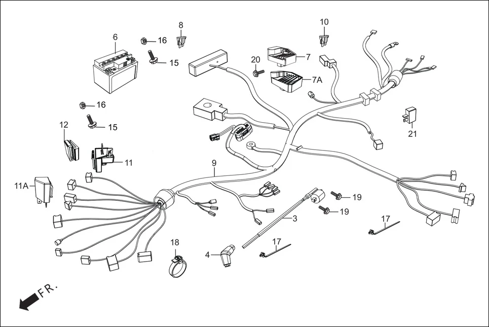 F-24-KICK WIRE HARNESS/BATTERY diagram showing 96001-06020-00