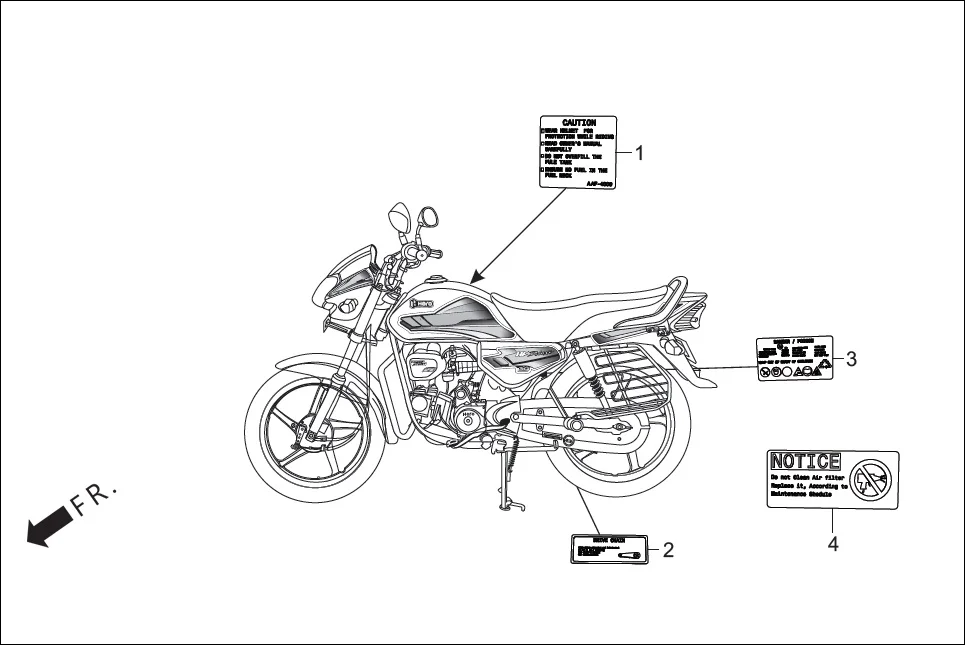 F-30 MARK CAUTION diagram showing 87509-AAP-000