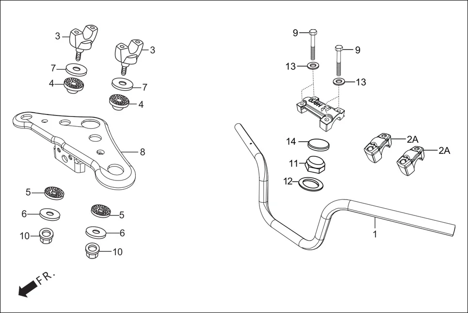 F-4-KICK HANDLE PIPE/TOP BRIDGE diagram showing 95014-21101