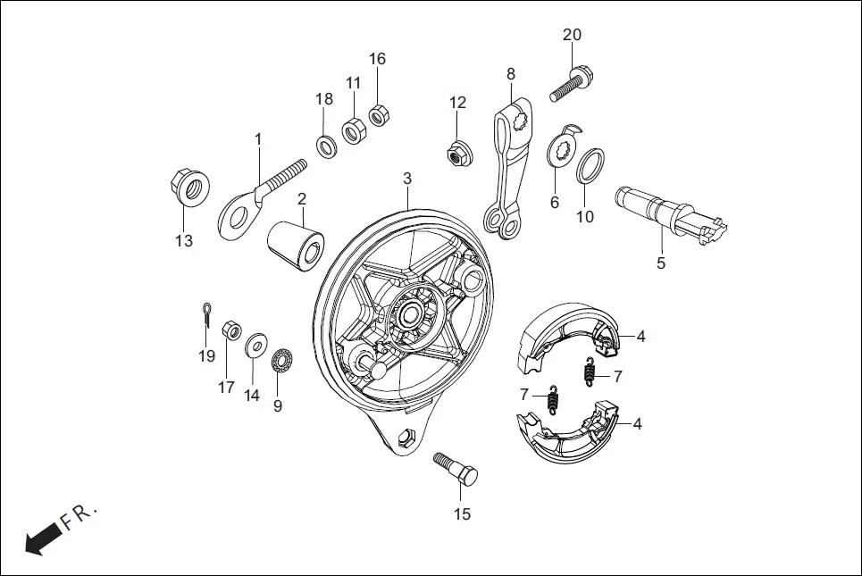 F-10 REAR BRAKE PANEL diagram showing 92811-10000