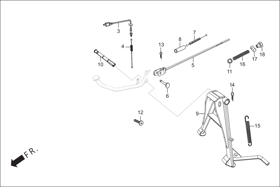 F-18 MAIN STAND/PEDAL BRAKE diagram showing 94201-20150