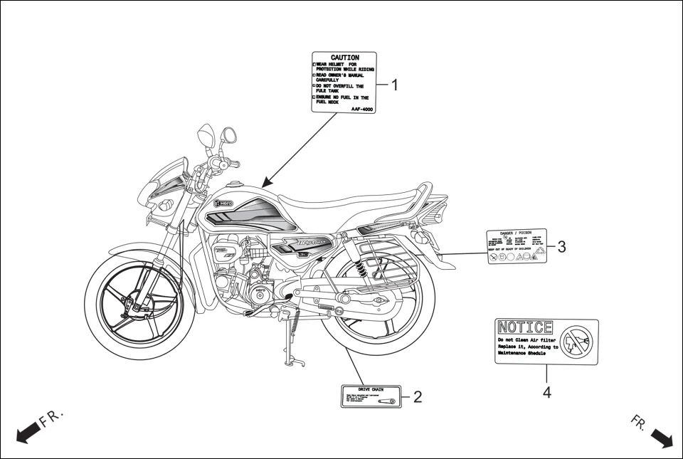 F-30 MARK CAUTION diagram showing 87509-AAP-000