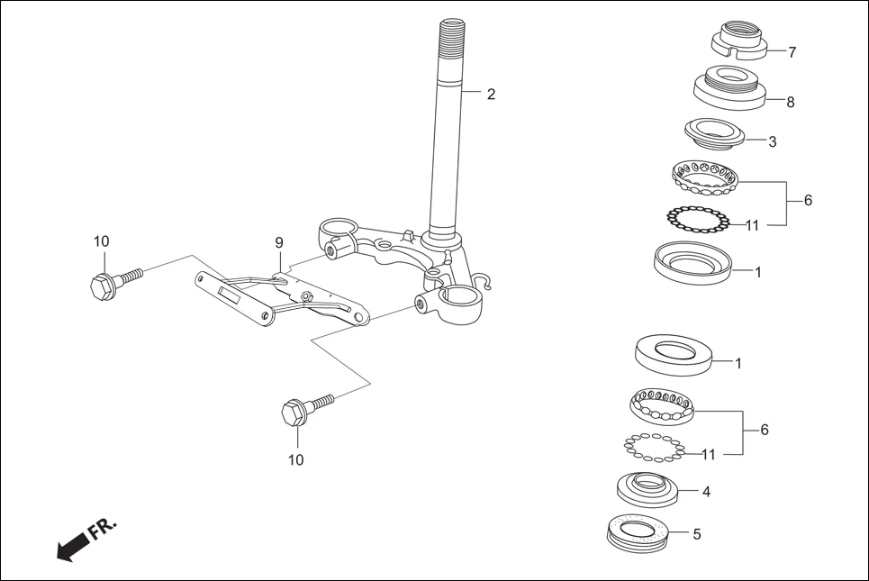 F-5 STEERING STEM diagram showing 96211-08000
