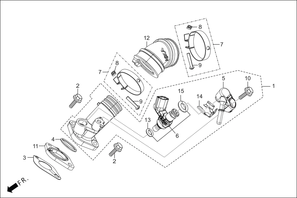E-13A INJECTOR ASSY. FUEL/INLET PIPE ASSY.