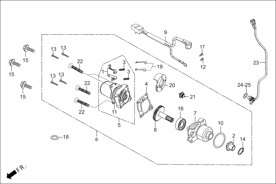 E-7C STARTING MOTOR (SELF START)