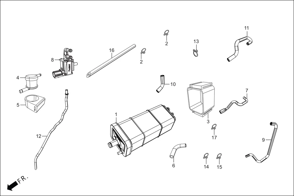 F-13A FUEL TANK (CANISTER ASSY.) assembly diagram for Hero HF Deluxe(Jan,2023)