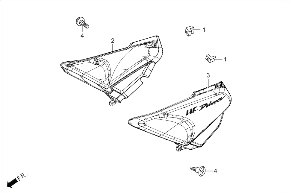 F-14A SIDE COVER assembly diagram for Hero HF Deluxe(Jan,2023)