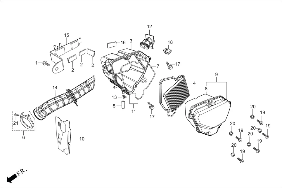 F-15 AIR CLEANER assembly diagram for Hero HF Deluxe(Jan,2023)
