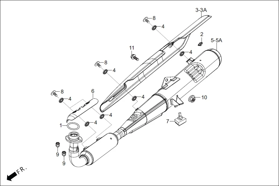 F-16 MUFFLER assembly diagram for Hero HF Deluxe(Jan,2023)
