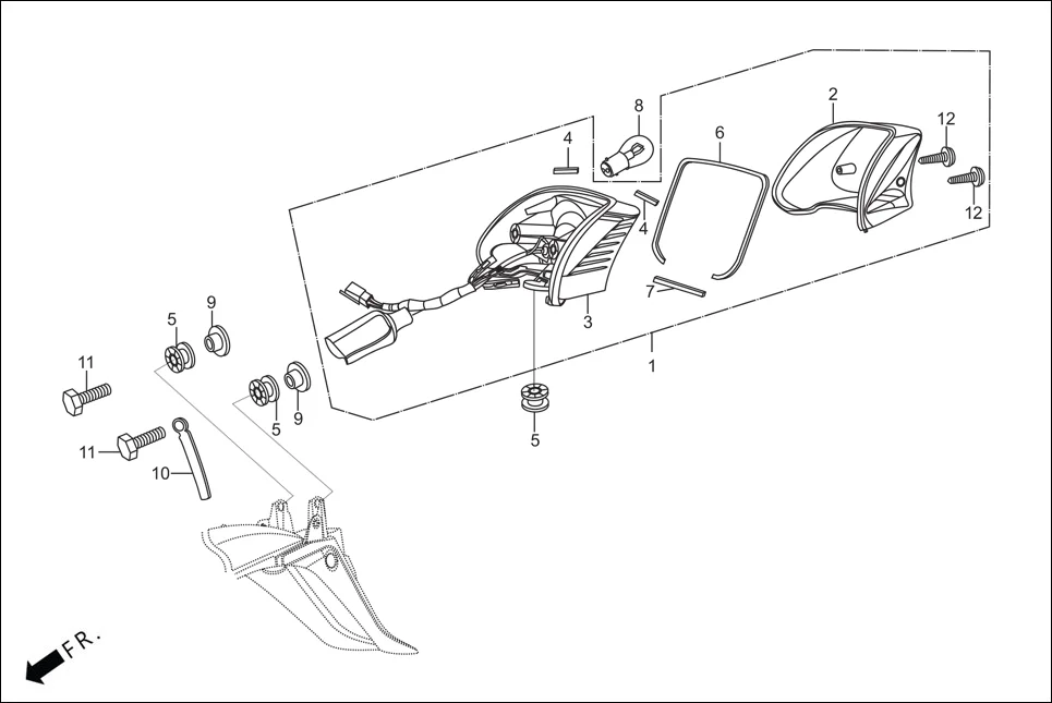 F-23 TAIL LIGHT assembly diagram for Hero HF Deluxe(Jan,2023)