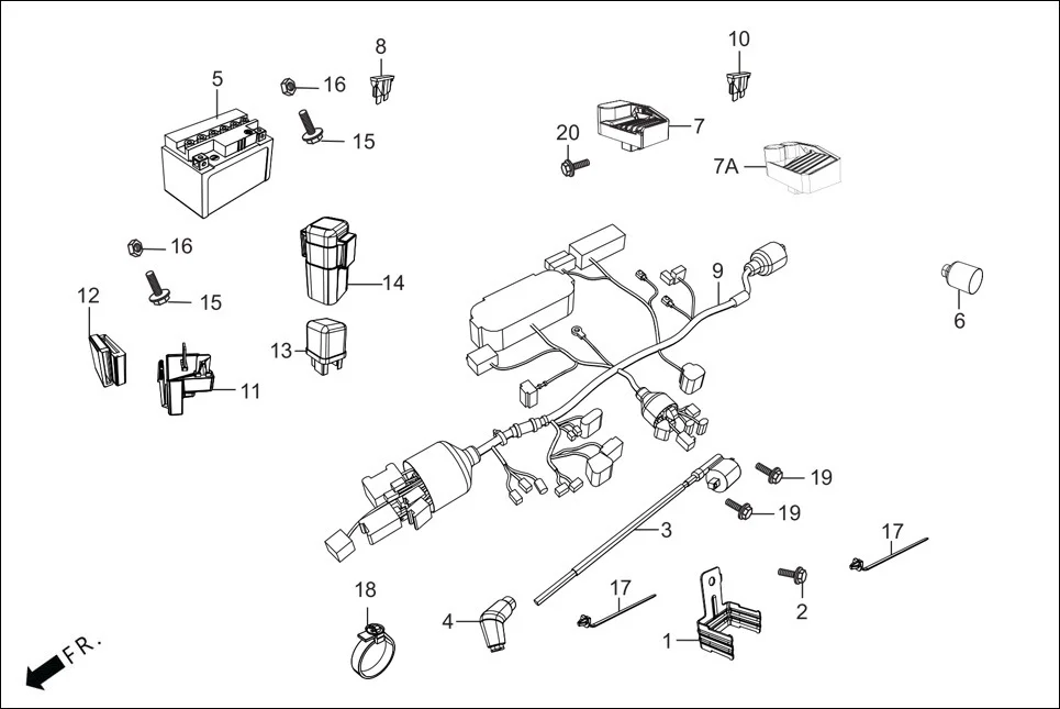 F-24 WIRE HARNESS/BATTERY diagram showing 91540-AAN-410