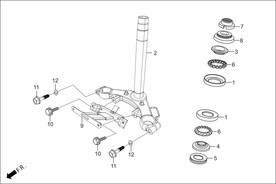 F-5 STEERING STEM assembly diagram for Hero HF Deluxe(Jan,2023)