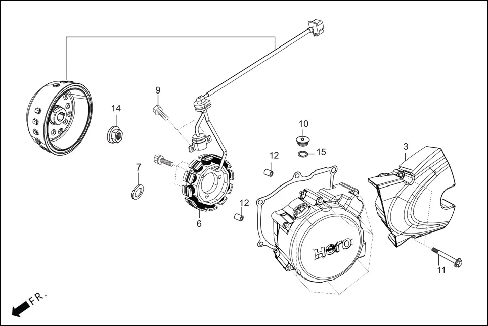 E-7-SELF LEFT CRANKCASE COVER/A.C. GEN. ASSY.