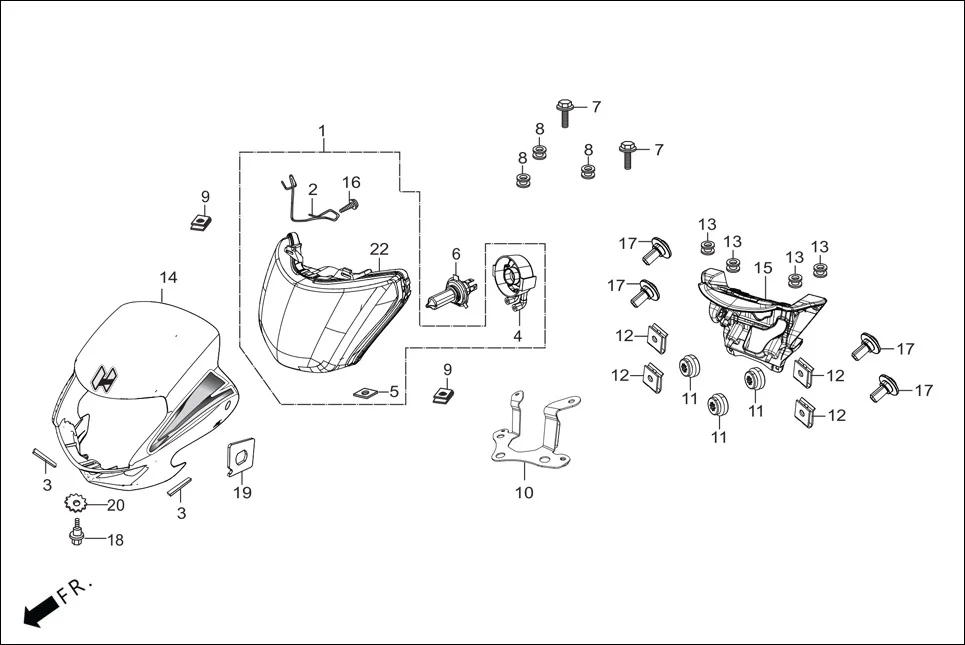 F-1-SELF HEAD LIGHT diagram showing 83403-KST-950
