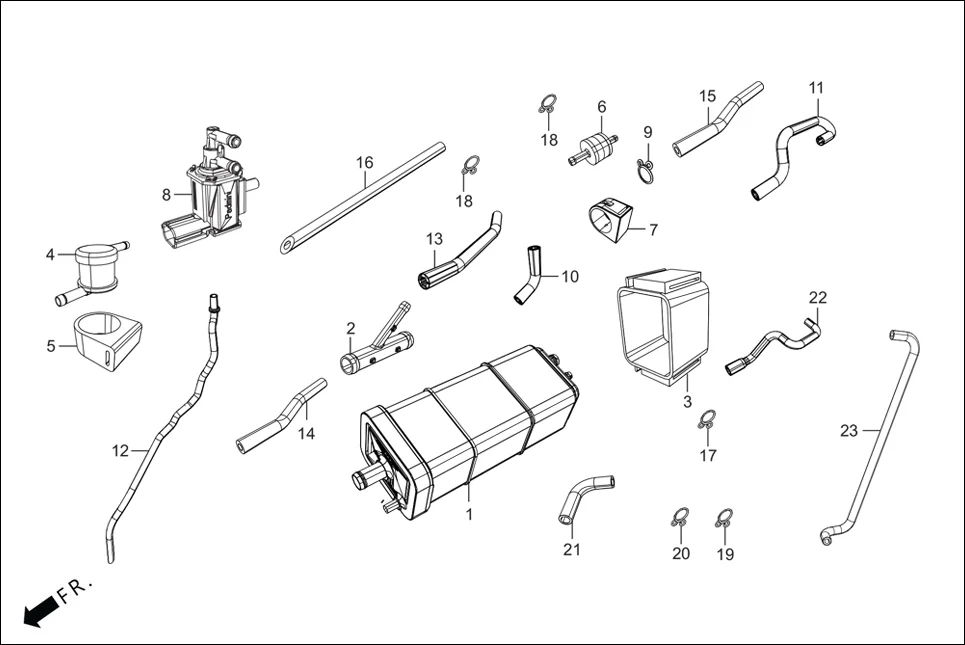 F-13A FUEL TANK(CANISTER ASSY.) diagram showing 95002-02130