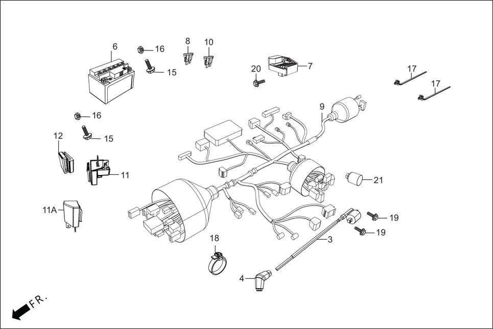 F-24-KICK WIRE HARNESS/BATTERY diagram showing 31500-KWS-801