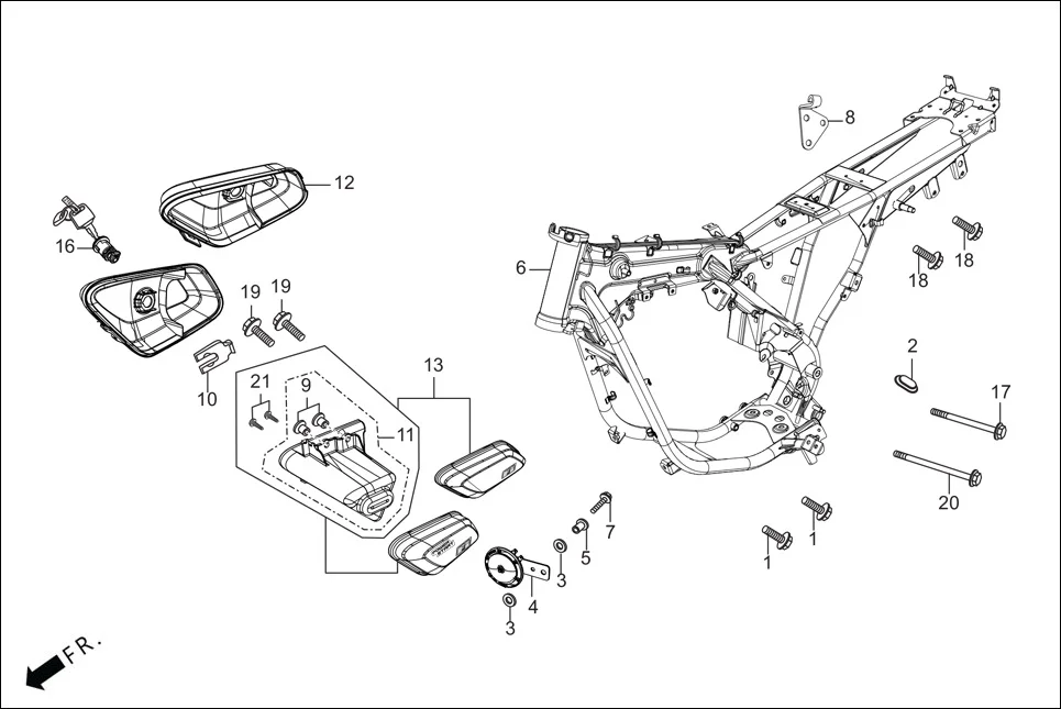 F-25-KICK FRAME BODY/UTILITY BOX diagram showing 83540-ACK-000