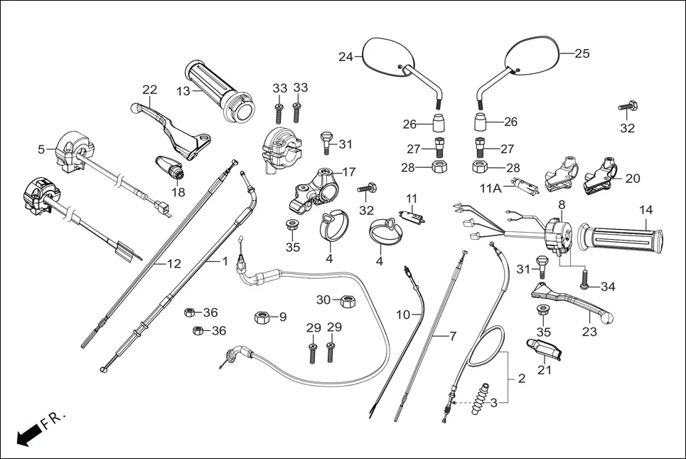 F-3-SELF HANDLE LEVER/SWITCH/CONTROL CABLE diagram showing 35150-AAC-811