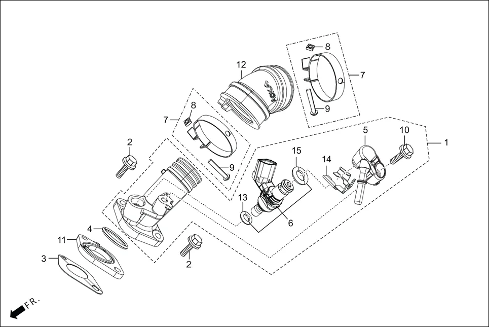E-13A INJECTOR ASSY. FUEL/INLET PIPE ASSY.