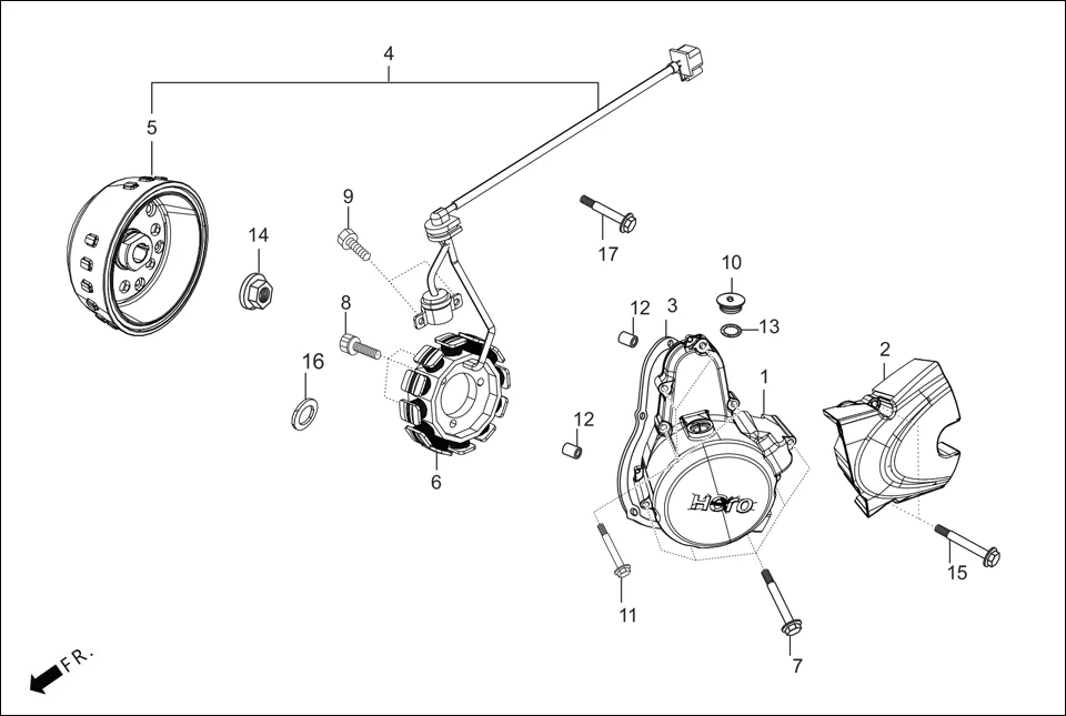 E-7A-SELF LEFT CRANKCASE COVER/A.C.GEN. ASSY. (SELF START)
