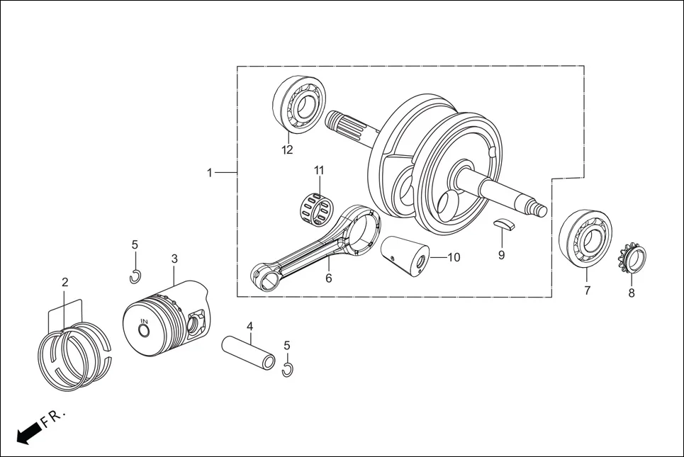E-9 CRANKSHAFT/PISTON
