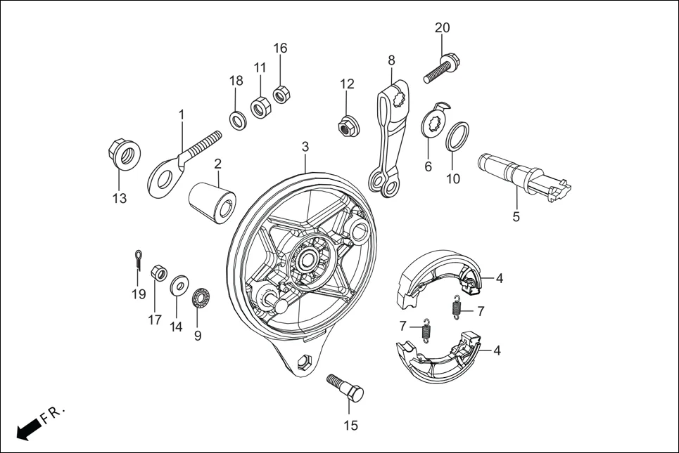 F-10-SELF REAR BRAKE PANEL diagram showing 92811-10000