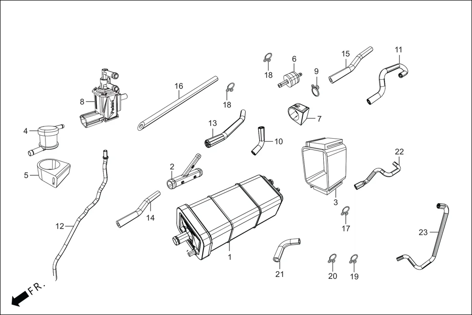 F-13A FUEL TANK (CANISTER ASSY.) diagram showing 95002-02130