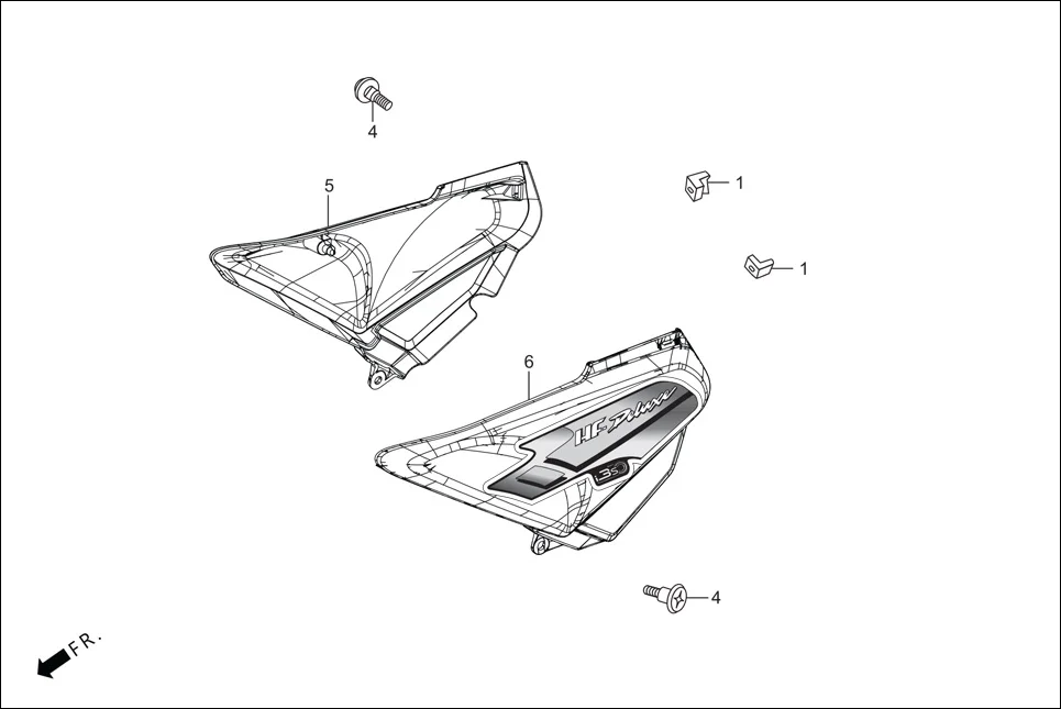 F-14-i3S SIDE COVER diagram showing 83600-ACK-010S