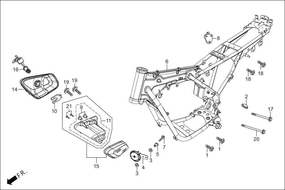 F-25-SELF FRAME BODY/UTILITY BOX diagram showing 83540-ACK-010